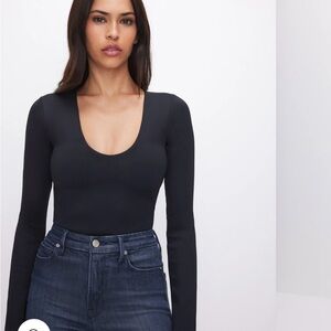 Good American Black Long Sleeve Top